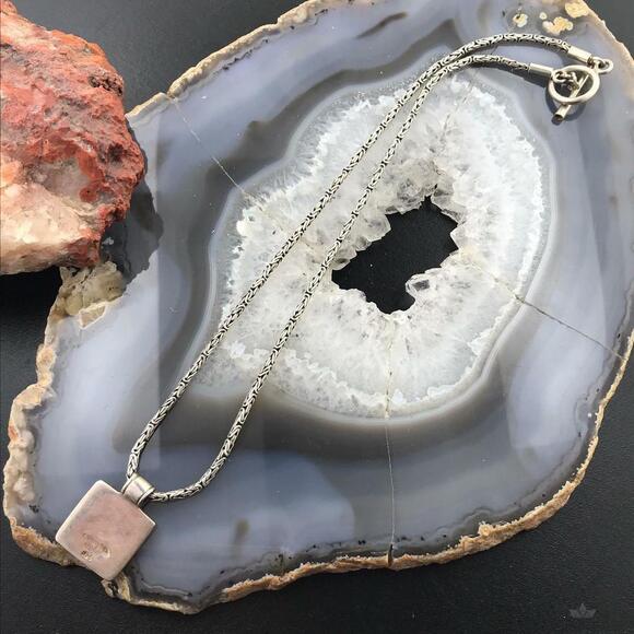 Cynthia Gale Sterling Silver Byzantine Necklace 17" With Charm - Picture 6 of 10